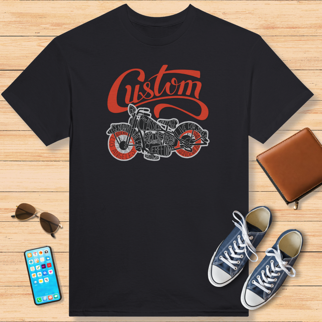 Custom Motorcycle T-Shirt Noir