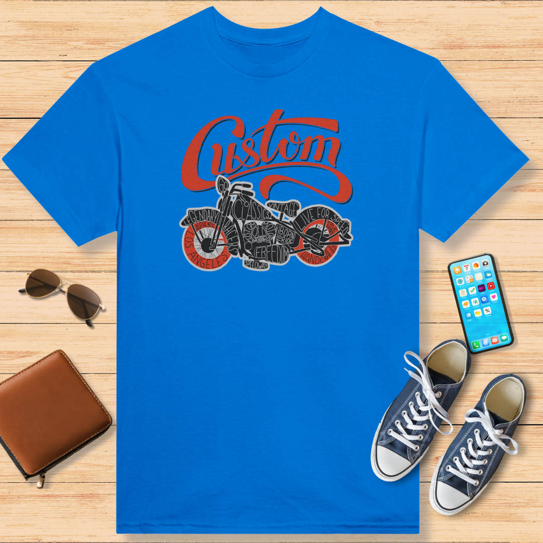 Custom Motorcycle T-Shirt Royal