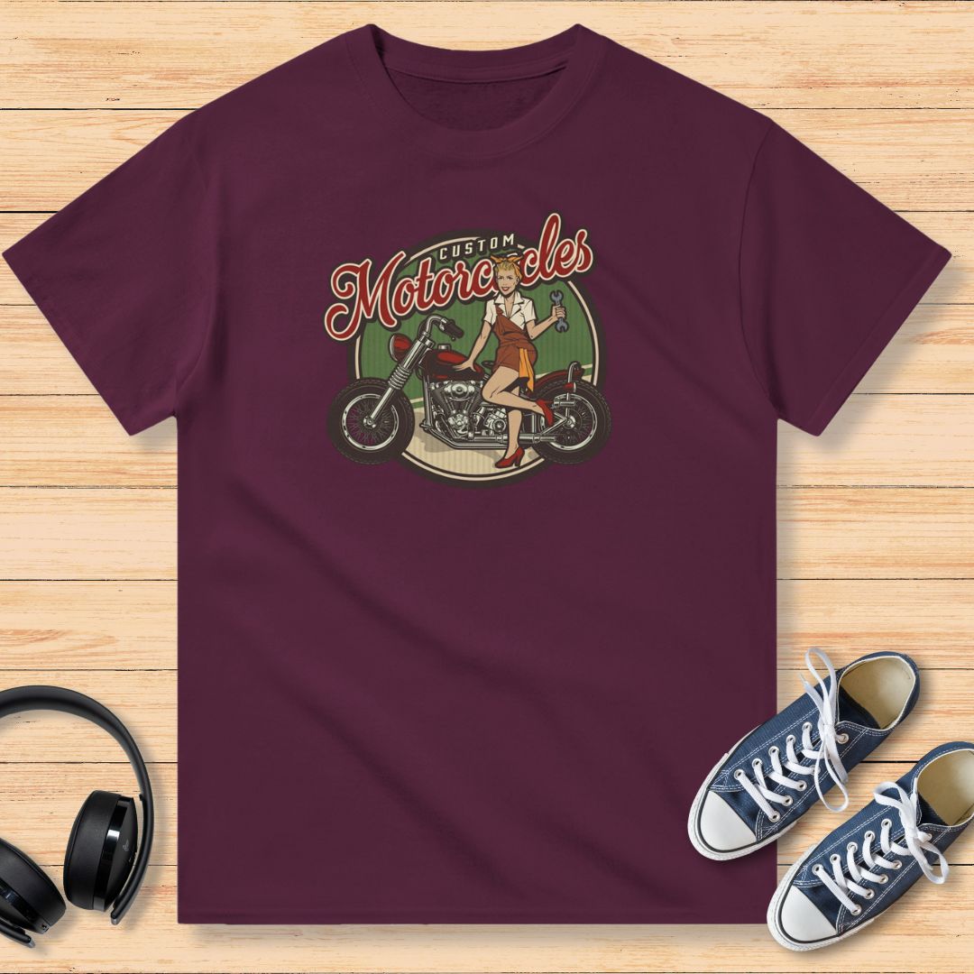 Custom Motorcycles T-Shirt Bordeaux