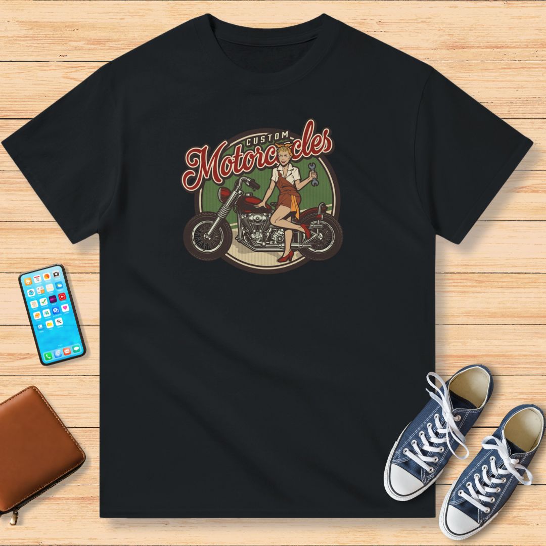 Custom Motorcycles T-Shirt Noir