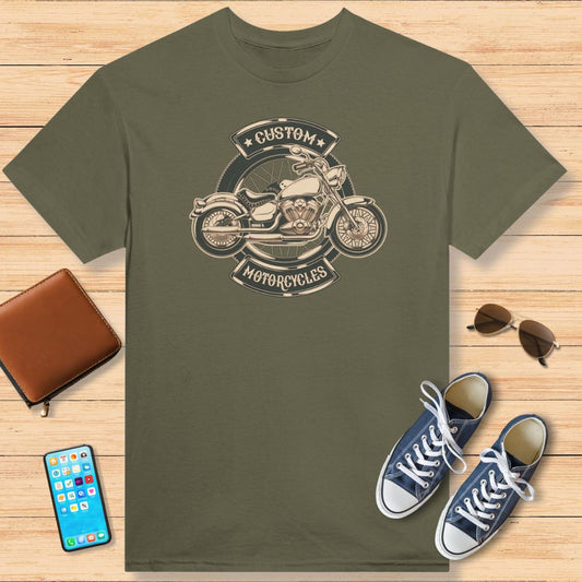 Custom Motorcycles T-Shirt Military Green