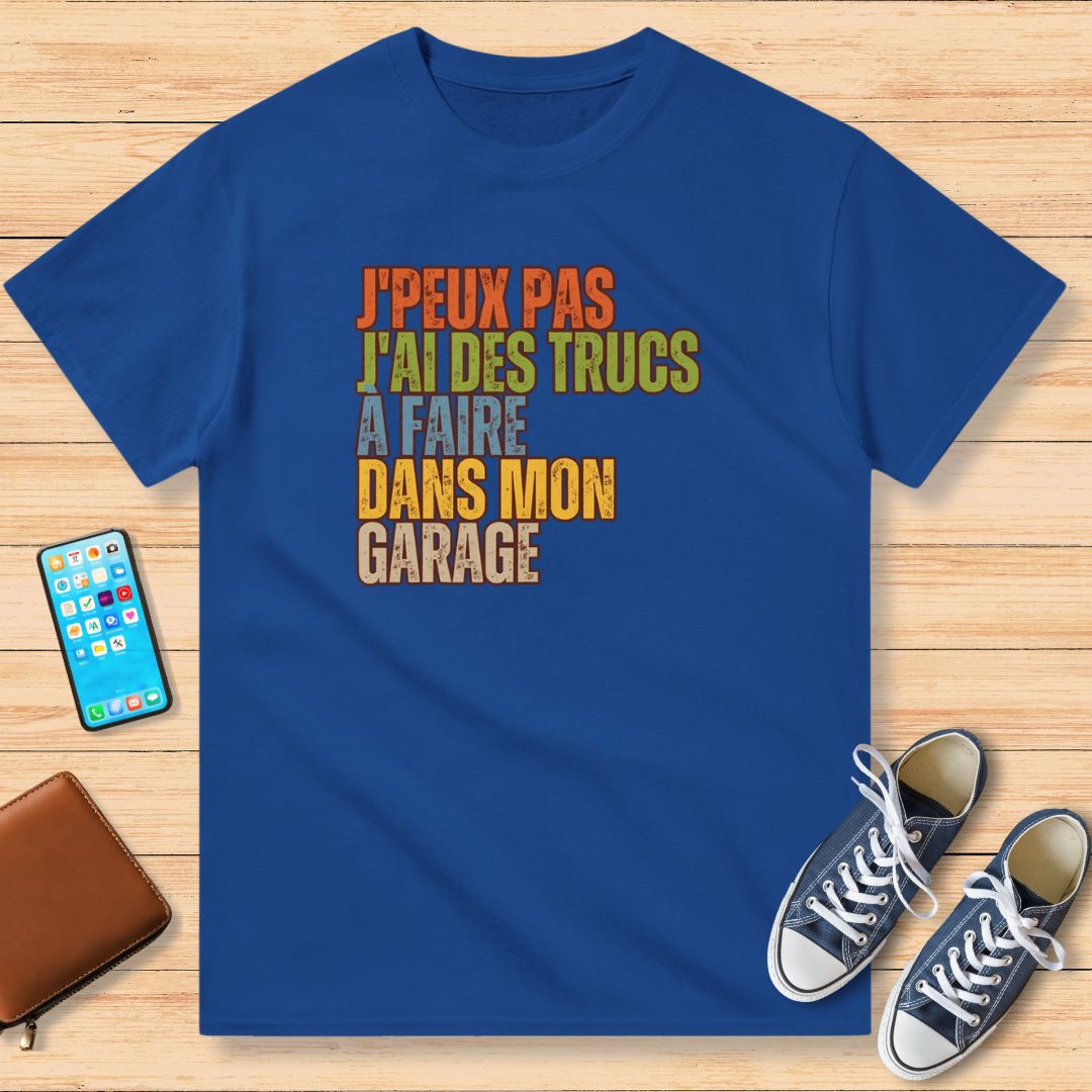J'Peux Pas Mon Garage T-Shirt Royal