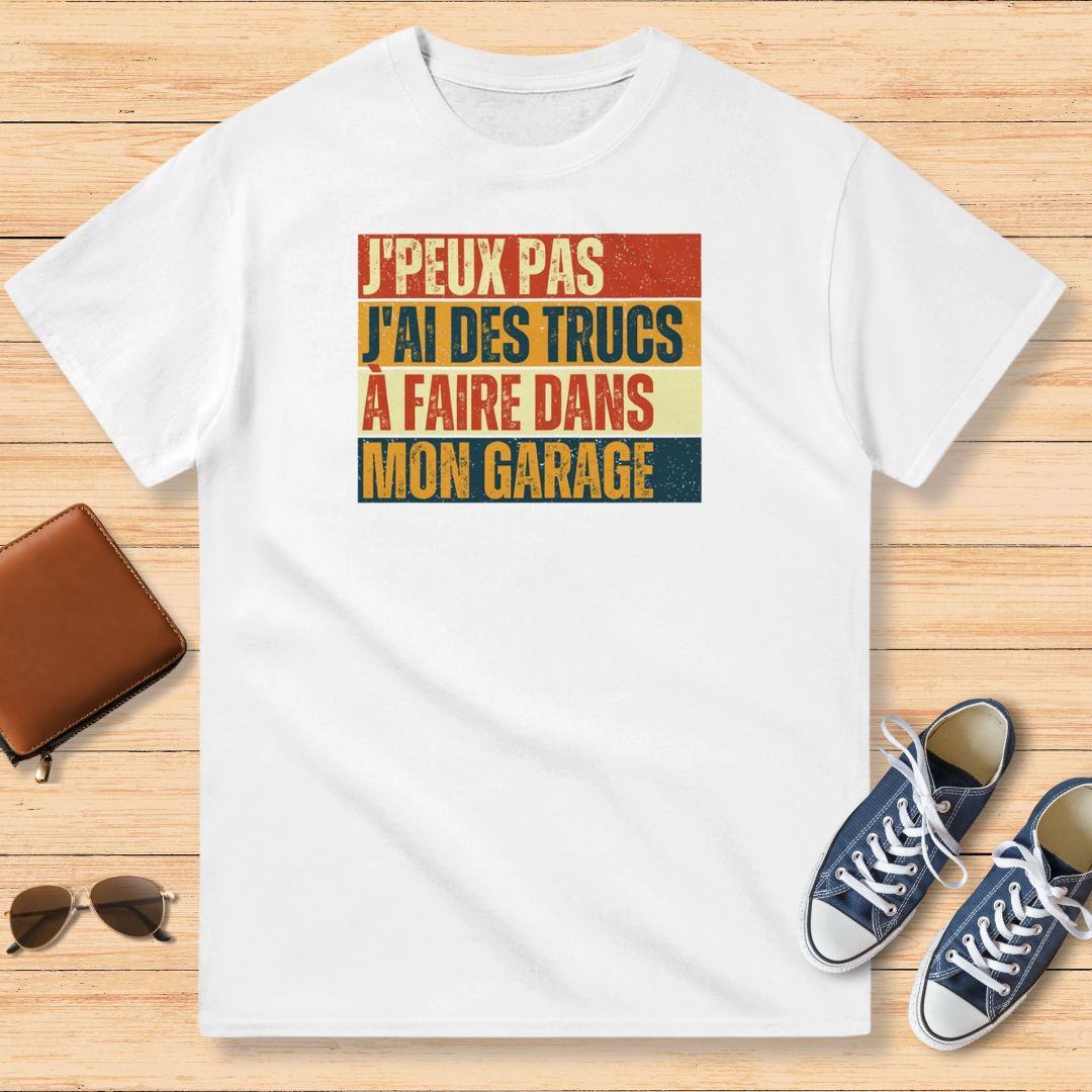 J'Peux Pas Garage Vintage T-Shirt Blanc
