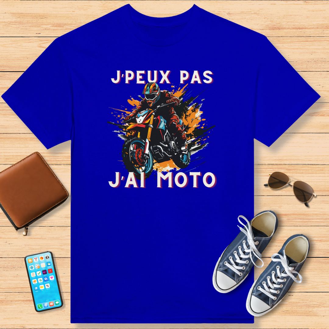 J'Peux Pas J'ai Moto T-Shirt Royal