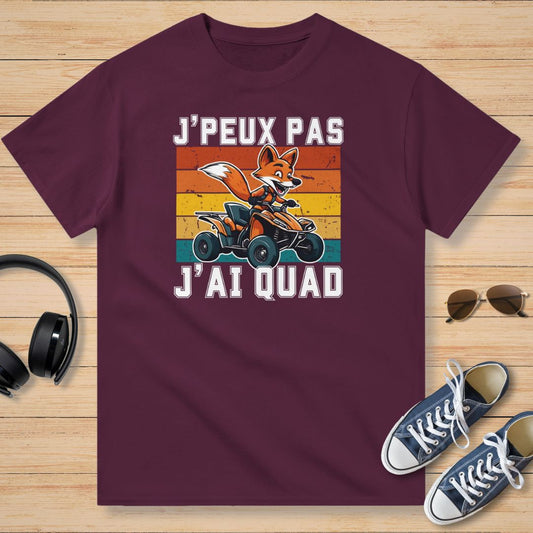 J'Peux Pas J'ai Quad Renard T-Shirt Bordeaux