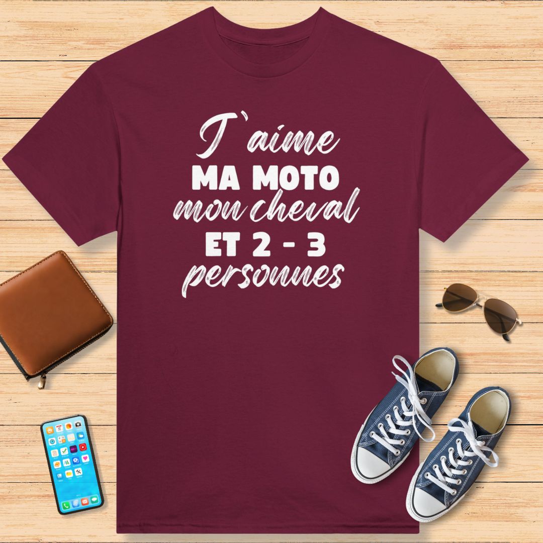 Ma Moto Mon Cheval T-Shirt Bordeaux