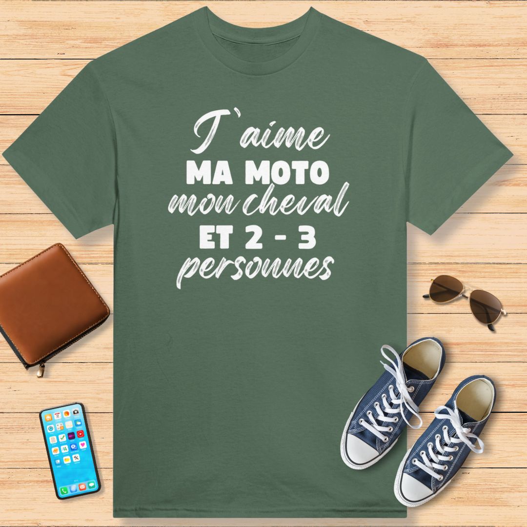 Ma Moto Mon Cheval T-Shirt Vert militaire