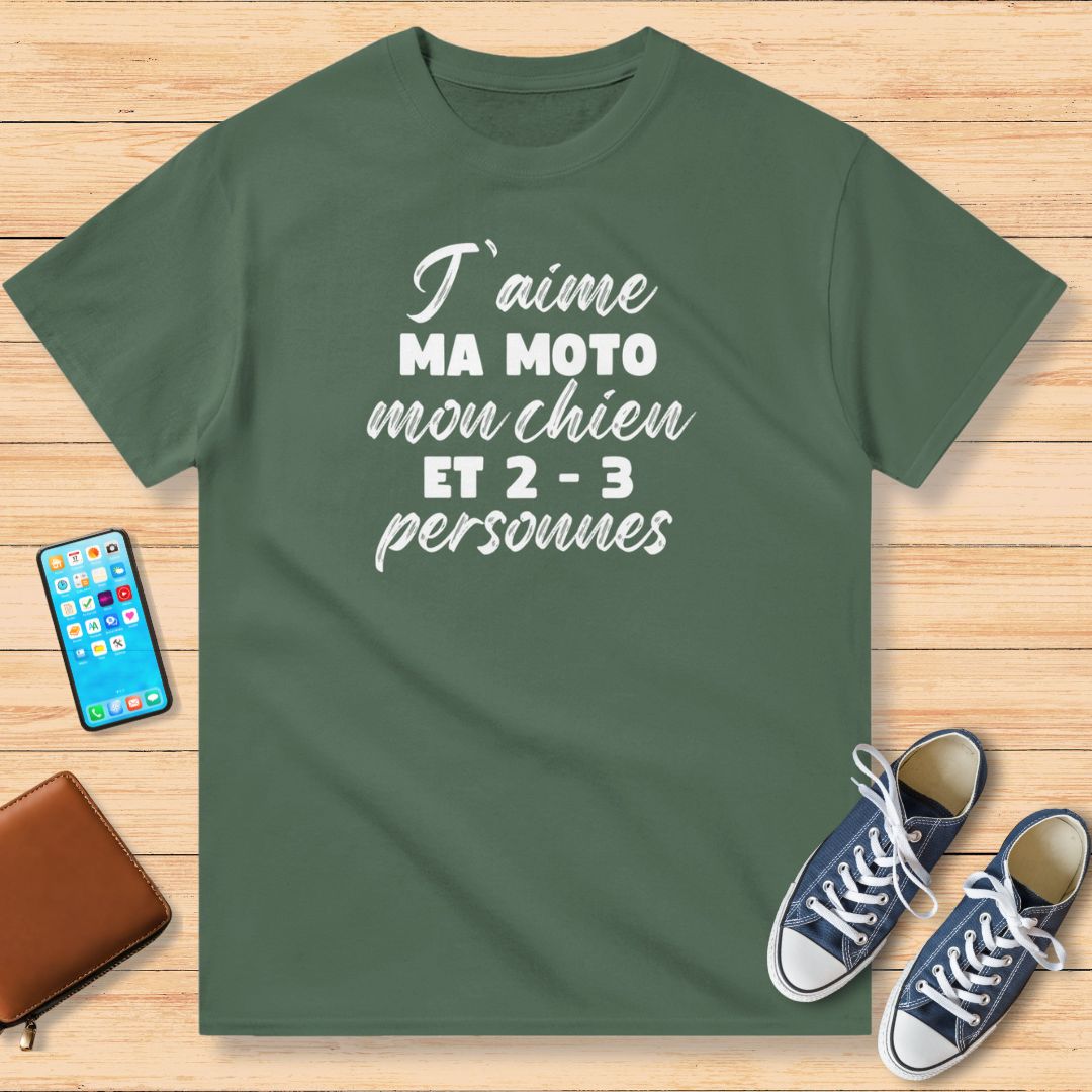 Ma Moto Mon Chien T-Shirt Vert militaire