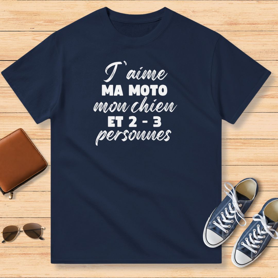 Ma Moto Mon Chien T-Shirt Marine