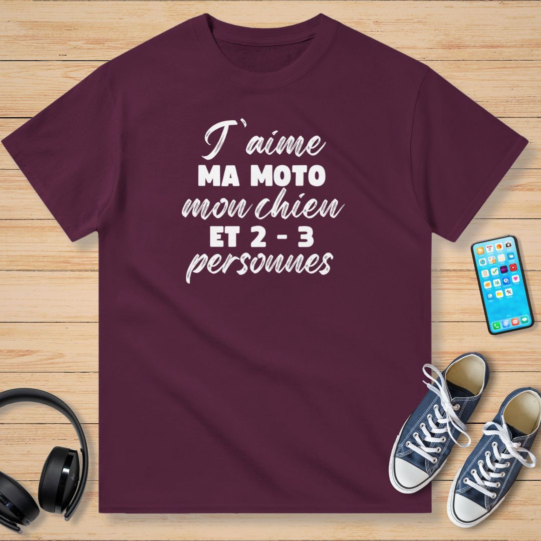 Ma Moto Mon Chien T-Shirt Bordeaux