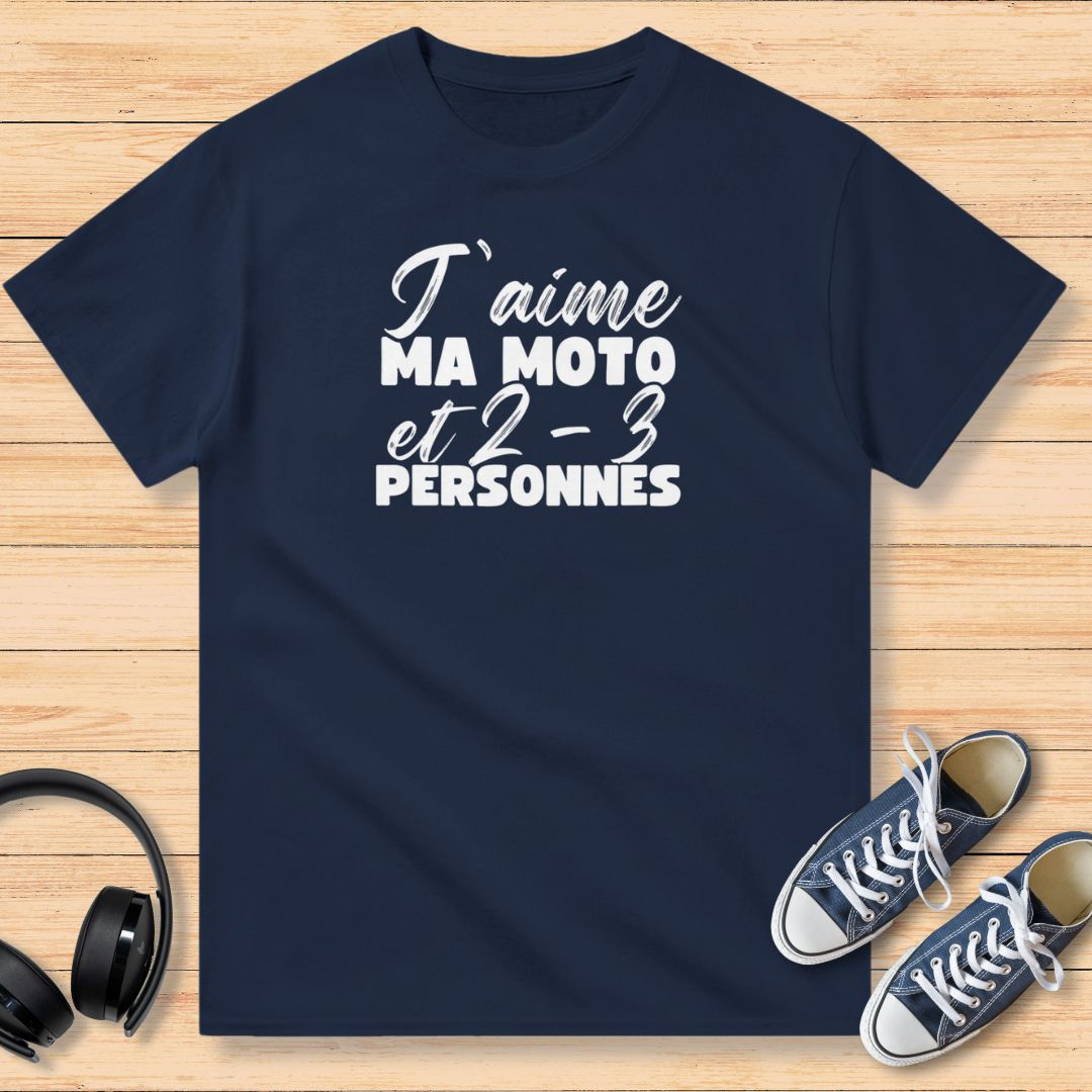 J'aime Ma Moto T-Shirt Marine