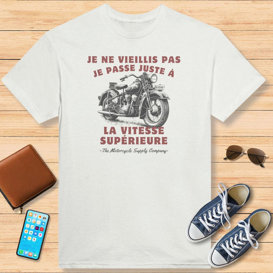Vieillis Pas Vitesse Supérieure T-Shirt Blanc