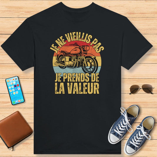 Je Ne Vieillis Pas Sunset T-Shirt Noir