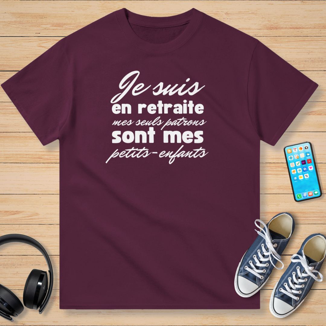 En Retraite Petits-Enfants T-Shirt Bordeaux