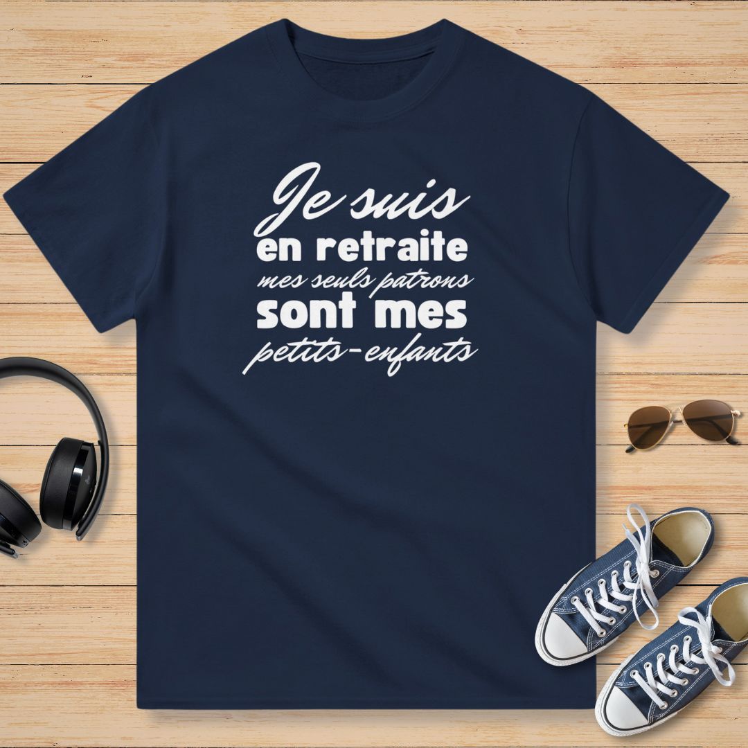 En Retraite Petits-Enfants T-Shirt Marine