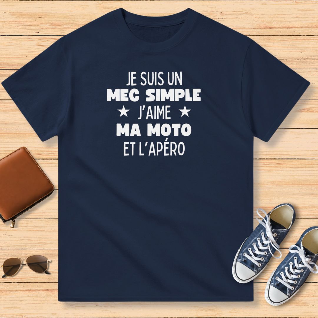 Un Mec Simple Apéro T-Shirt Marine
