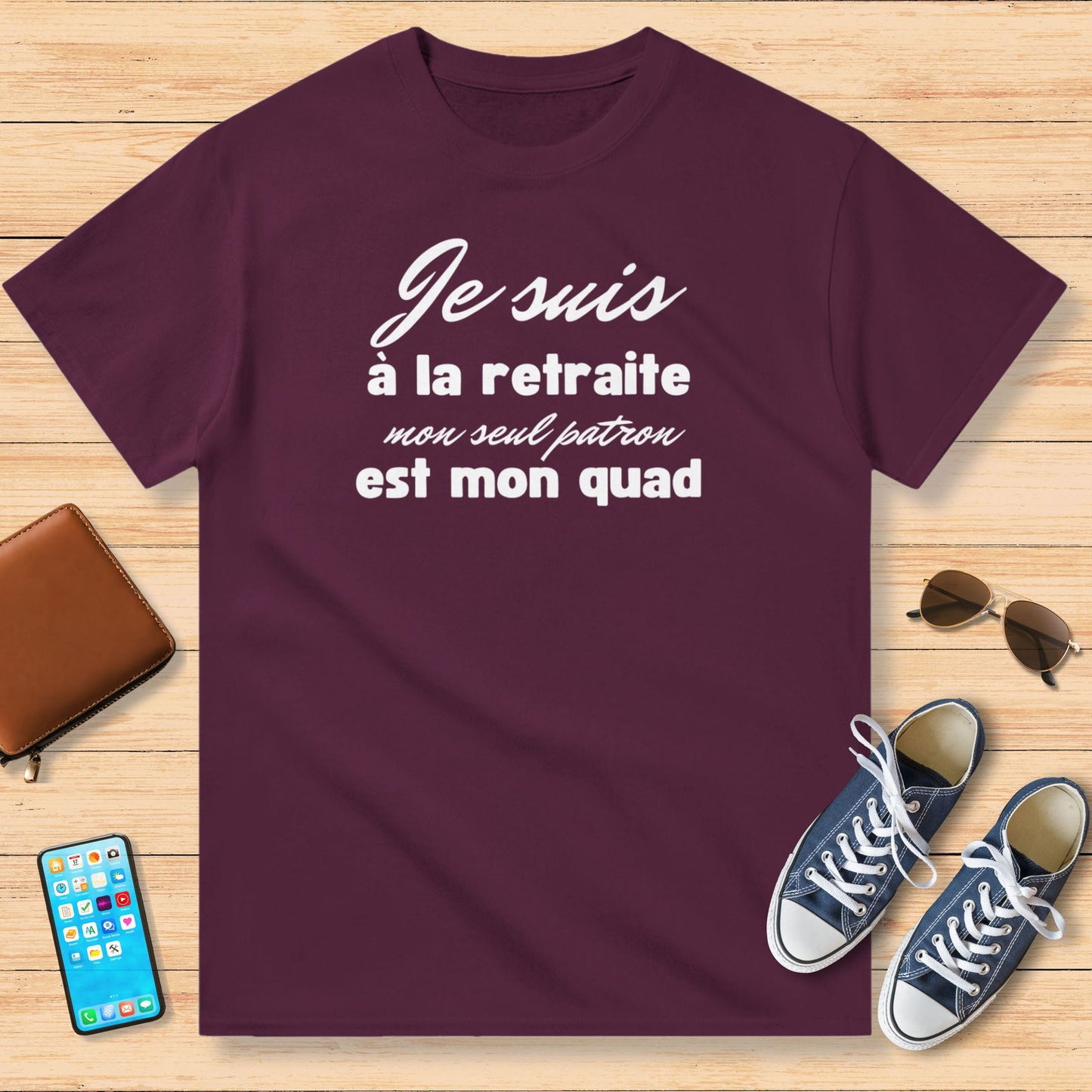 À La Retraite Quad T-Shirt Maroon