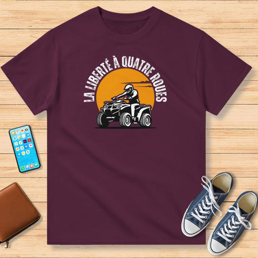 La Liberté à Quatre Roues T-Shirt Bordeaux