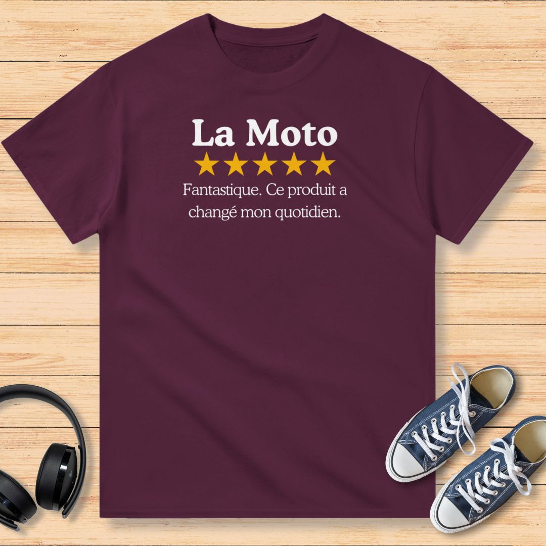 La Moto Cinq Étoiles T-Shirt Bordeaux