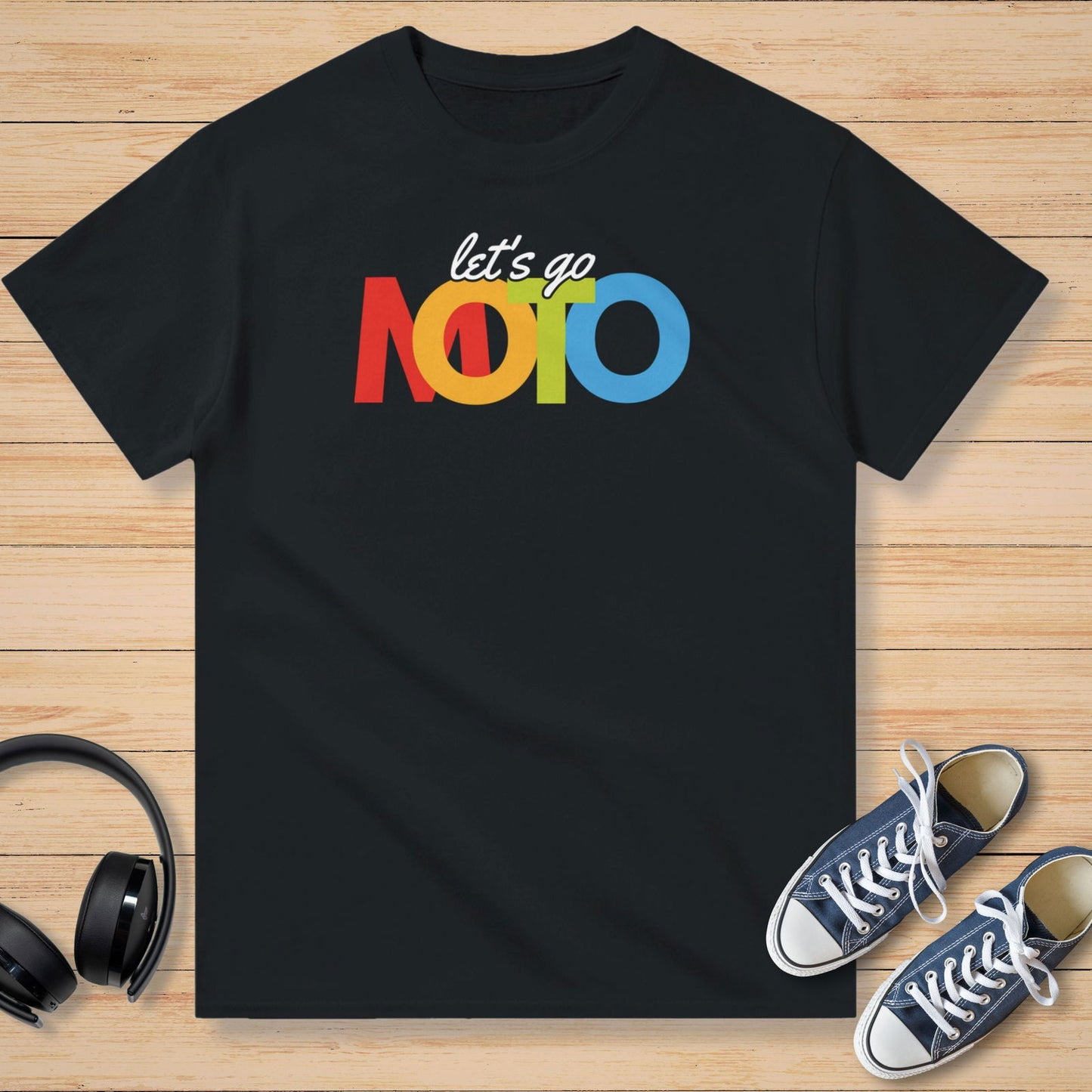 Let's Go Moto T-Shirt Noir