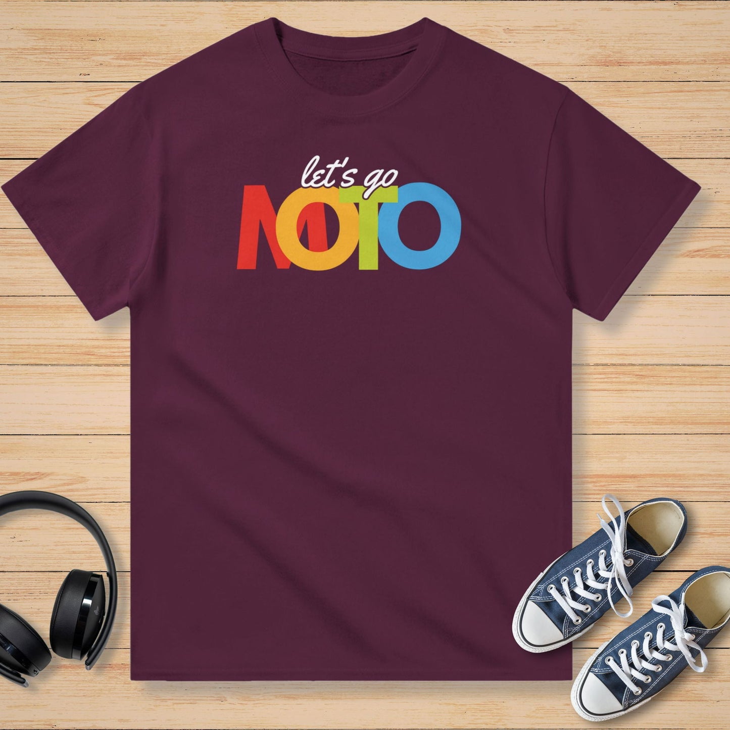 Let's Go Moto T-Shirt Bordeaux