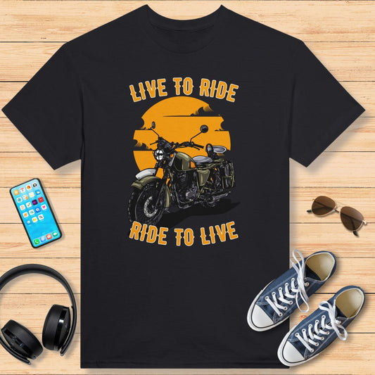 Live To Ride T-Shirt Noir