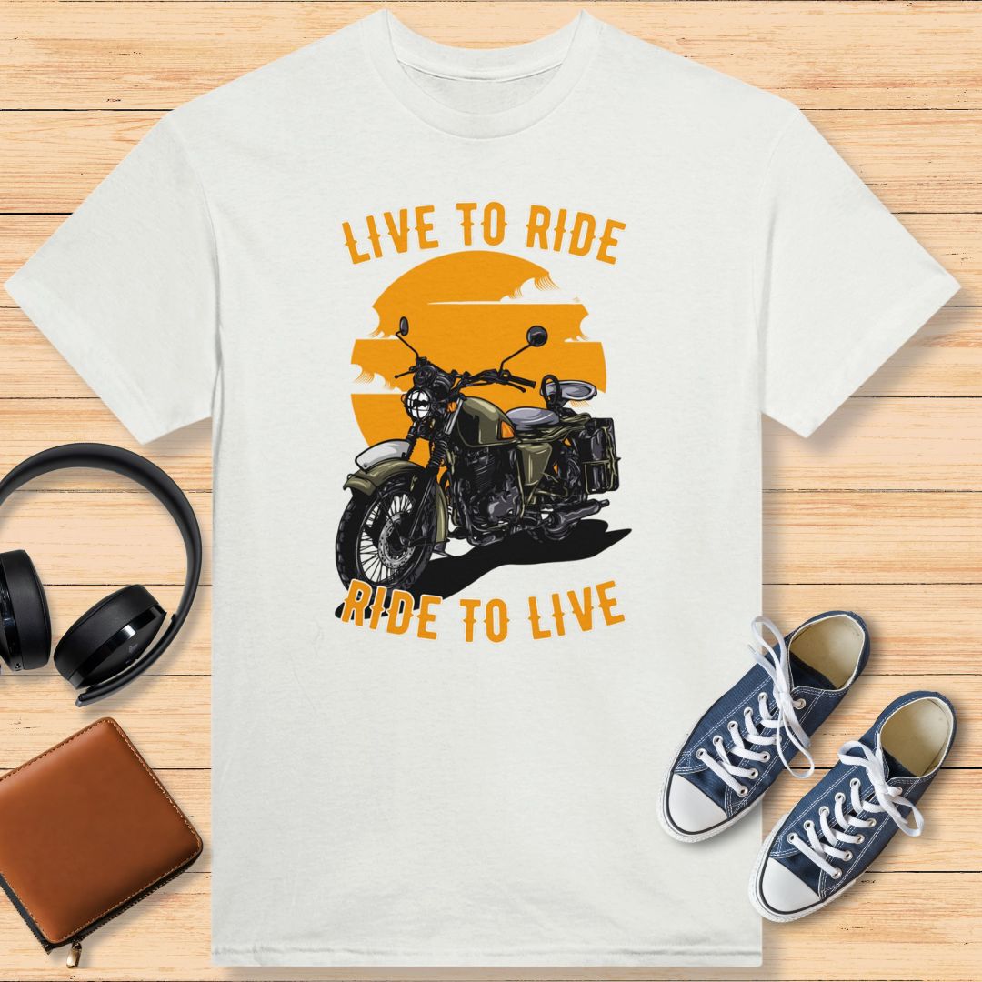 Live To Ride T-Shirt Blanc
