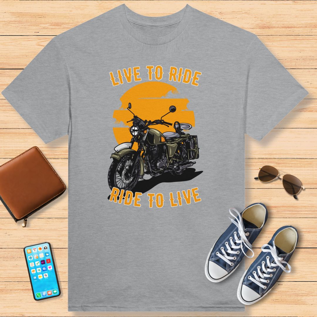 Live To Ride T-Shirt Sports Grey