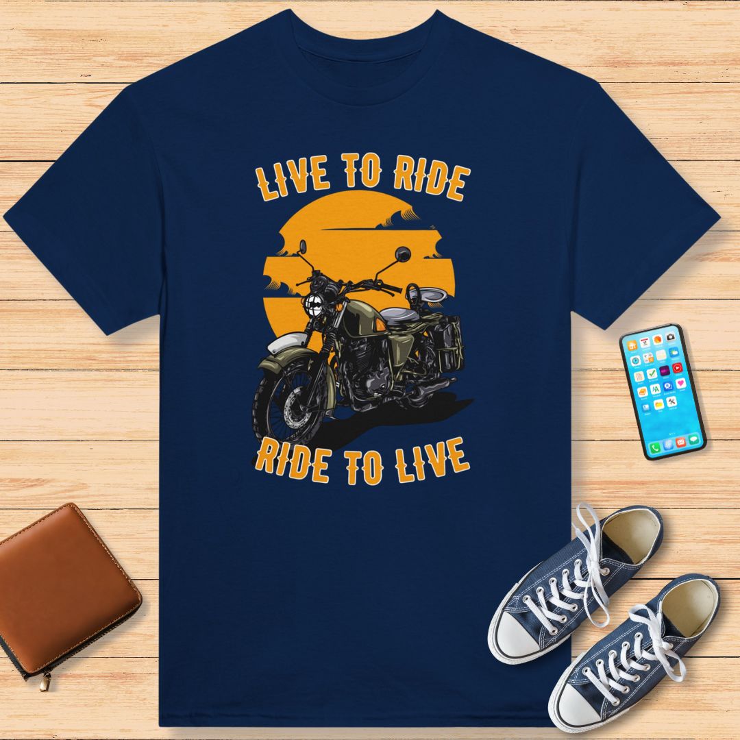 Live To Ride T-Shirt Navy