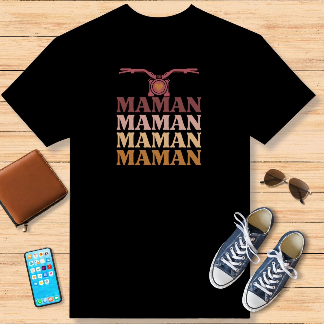 Maman Motarde T-Shirt Noir