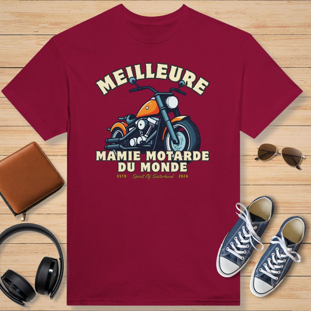 Meilleure Mamie Motarde T-Shirt Cardinal Red