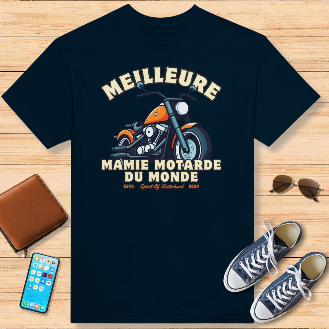 Meilleure Mamie Motarde T-Shirt Navy