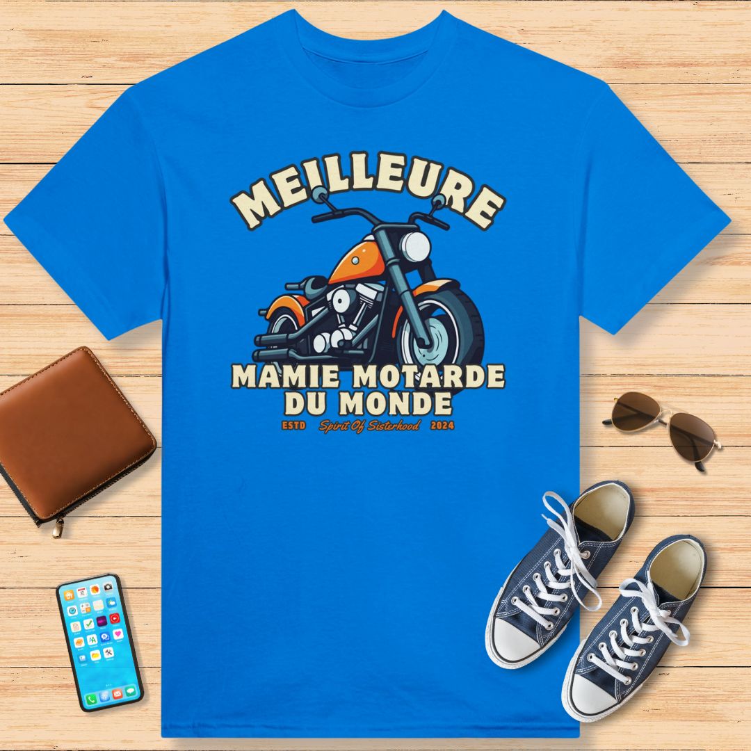 Meilleure Mamie Motarde T-Shirt Royal