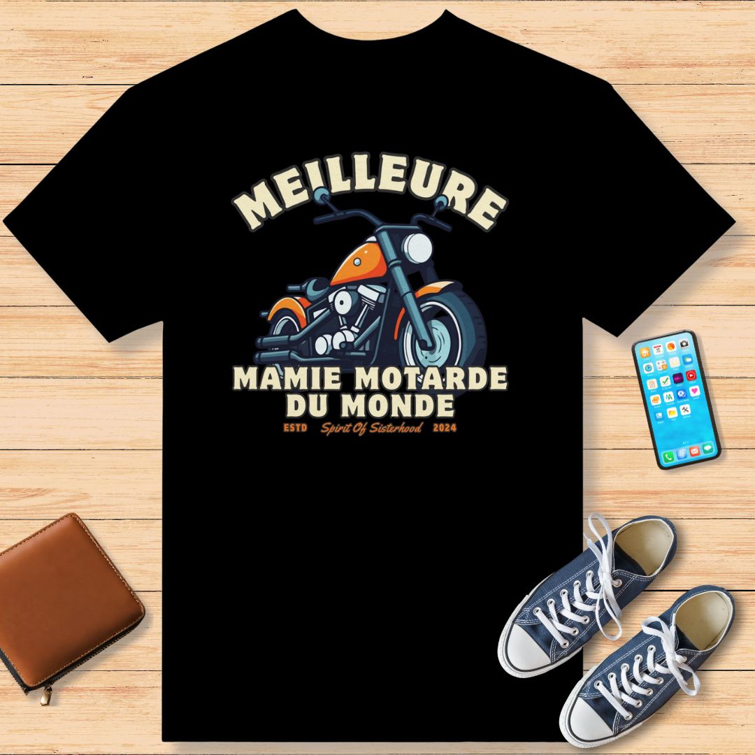 Meilleure Mamie Motarde T-Shirt Black