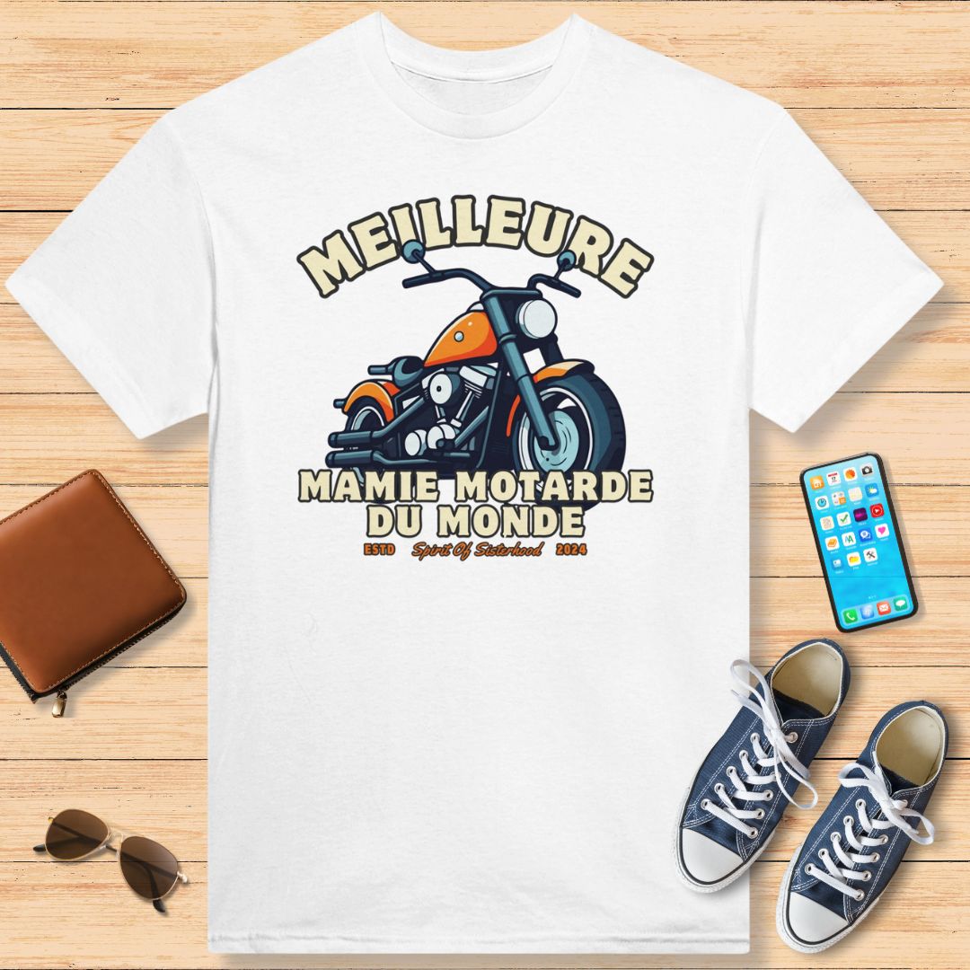 Meilleure Mamie Motarde T-Shirt White