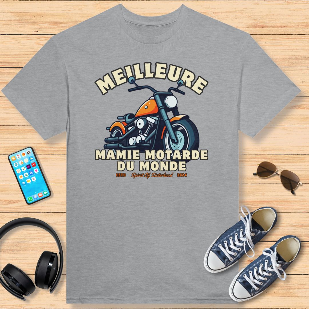 Meilleure Mamie Motarde T-Shirt Sports Grey