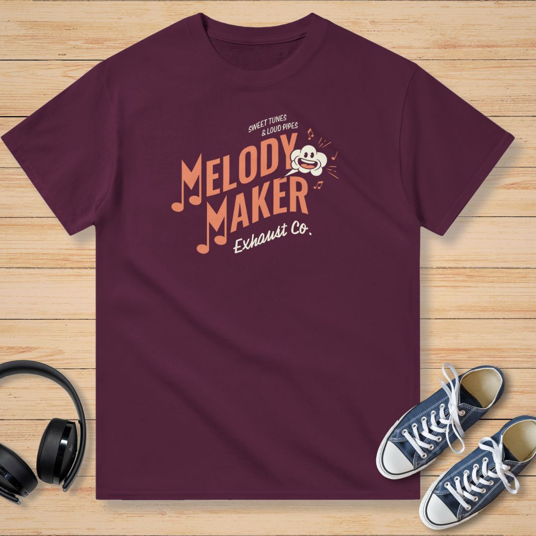 Melody Maker Exhaust T-Shirt Bordeaux