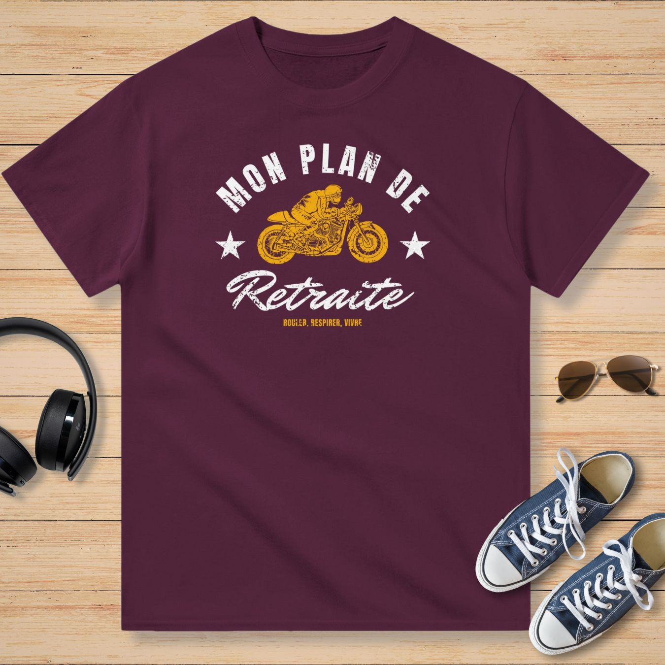 Plan De Retraite T-Shirt Bordeaux