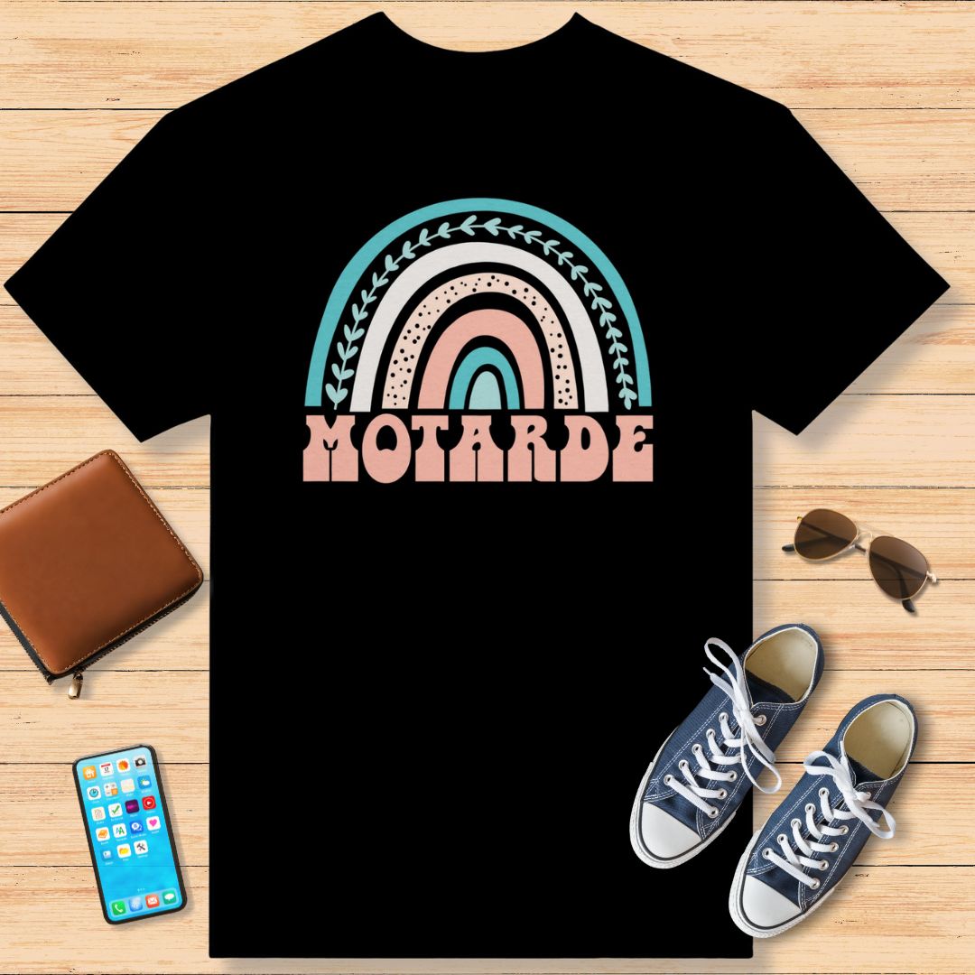 Motarde Arc-en-Ciel T-Shirt Noir