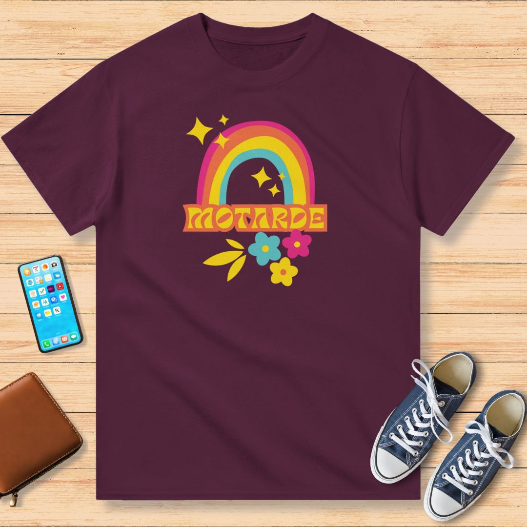 Motarde Retro Moto T-Shirt Bordeaux