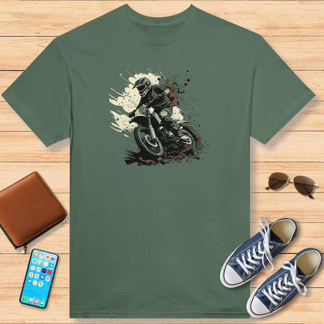 Motocross Rider T-Shirt Military Green