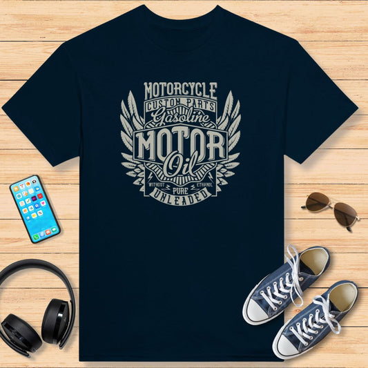 Motorcycle Motor Oil T-Shirt Navy