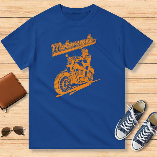 Motorcycle Orange Moto T-Shirt Royal