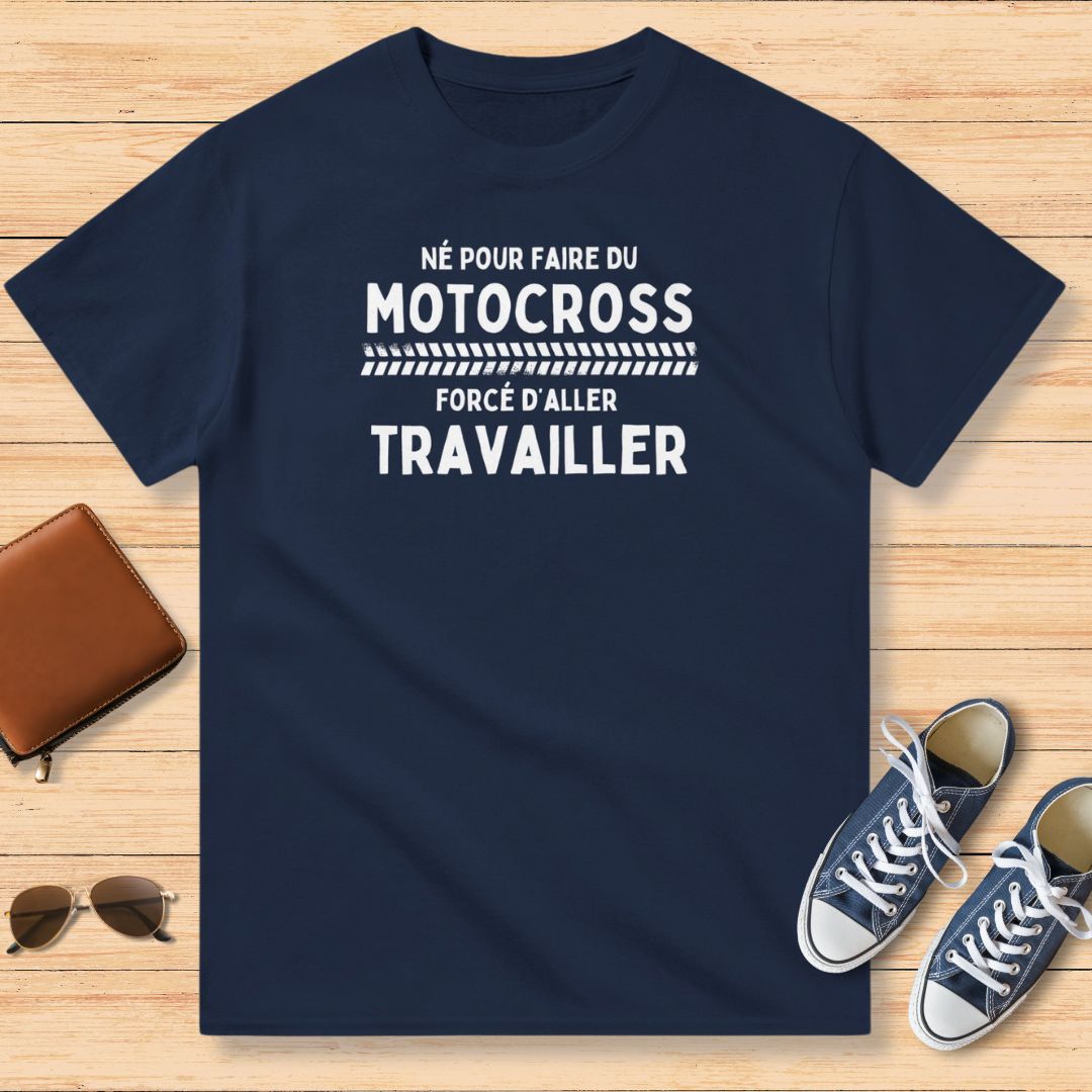 Né Du Motocross T-Shirt Marine