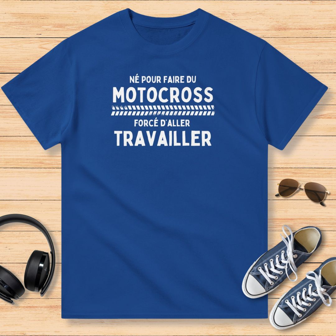 Né Du Motocross T-Shirt Royal
