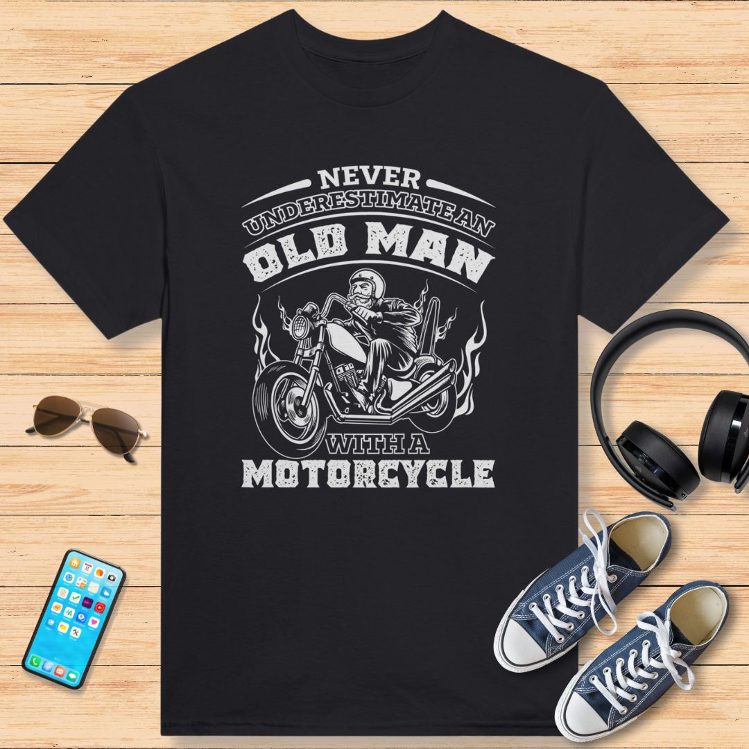 Never Underestimate an Old Man T-Shirt Black