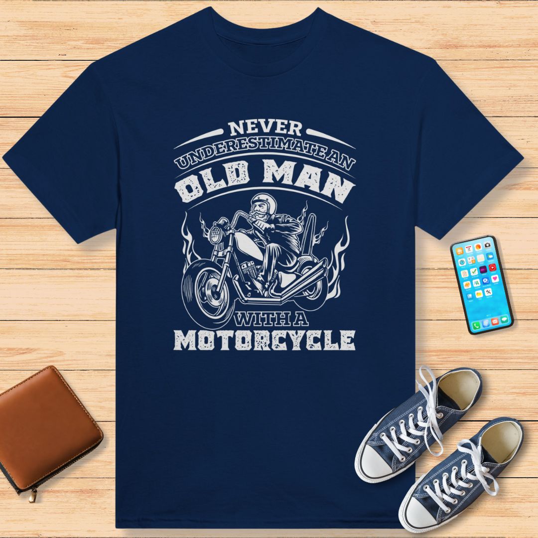 Never Underestimate an Old Man T-Shirt Navy