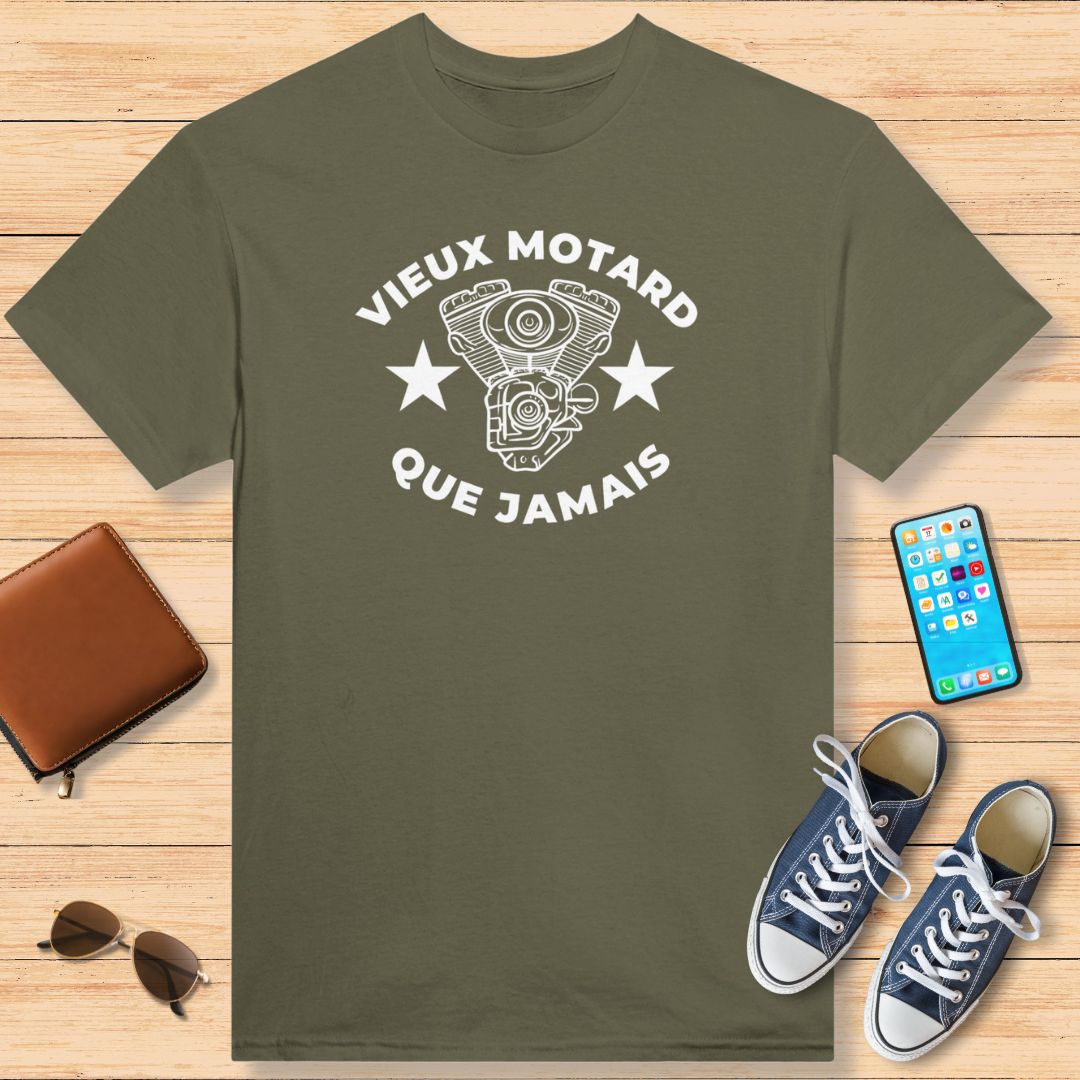 Vieux Motard Que Jamais T-Shirt Military Green