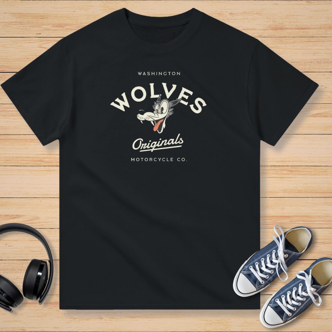 Washington Wolves Moto T-Shirt Noir