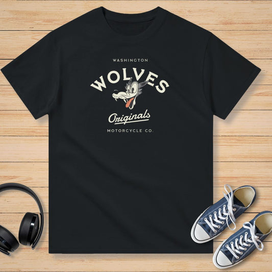 Washington Wolves Moto T-Shirt Noir